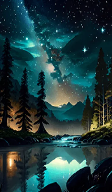 [LINE着せ替え] 綺麗な星空の夜景着せかえ#553の画像1