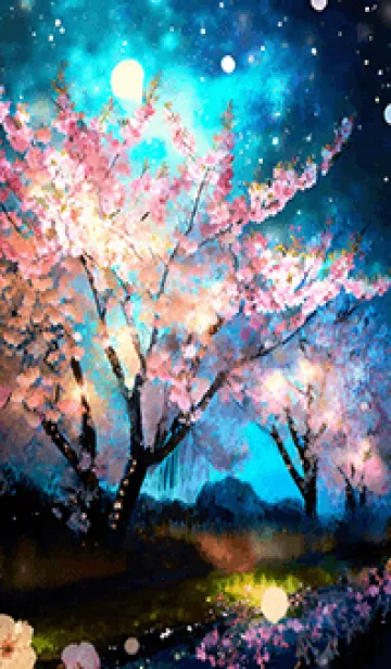[LINE着せ替え] 美しい夜桜の着せかえ#406の画像1