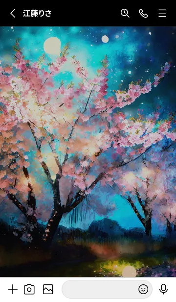 [LINE着せ替え] 美しい夜桜の着せかえ#406の画像2