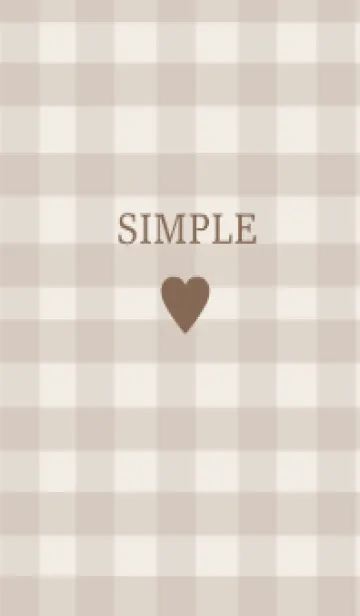[LINE着せ替え] SIMPLE HEART :check brownの画像1