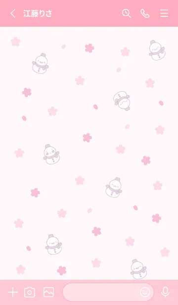 [LINE着せ替え] 桜：紫色スノーマン着せかえ7の画像2