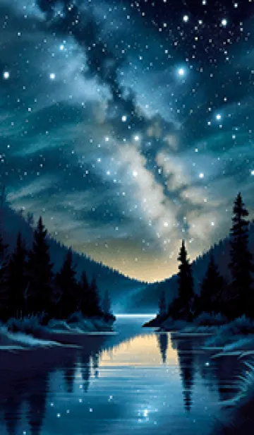 [LINE着せ替え] 綺麗な星空の夜景着せかえ#555の画像1