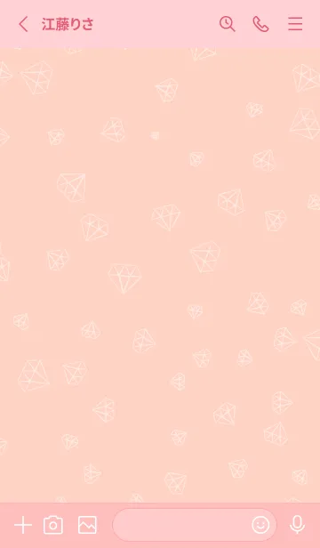 [LINE着せ替え] シンプルダイヤモンド 薄いピンクの画像2
