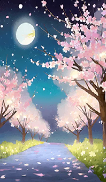 [LINE着せ替え] 美しい夜桜の着せかえ#411の画像1