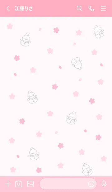 [LINE着せ替え] 桜：白色スノーマン着せかえ7の画像2