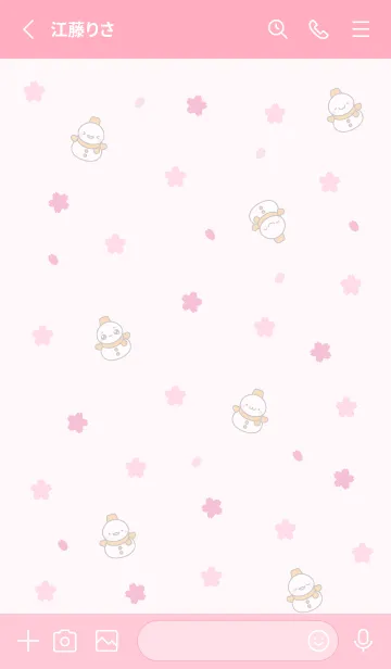 [LINE着せ替え] 桜：オレンジ色スノーマン着せかえ7の画像2