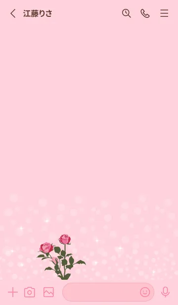 [LINE着せ替え] 3月の誕生花＊ピンクのバラの画像2