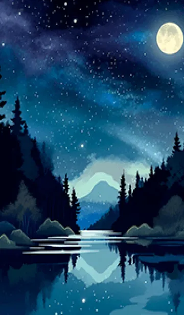 [LINE着せ替え] 綺麗な星空の夜景着せかえ#560の画像1