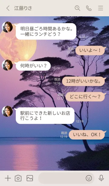 [LINE着せ替え] 夕陽のビーチ 1vEqiの画像3