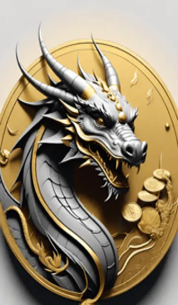 [LINE着せ替え] 財を招く金の龍が幸福をもたらす 8cLzgの画像1