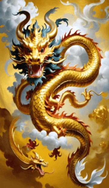 [LINE着せ替え] 財を招く金の龍が幸福をもたらす PRHYrの画像1