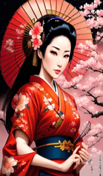 [LINE着せ替え] 桜の芸者着物 zHhTSの画像1