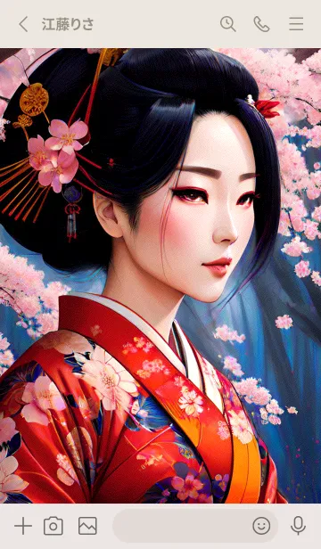 [LINE着せ替え] 桜の芸者着物 yExGOの画像2