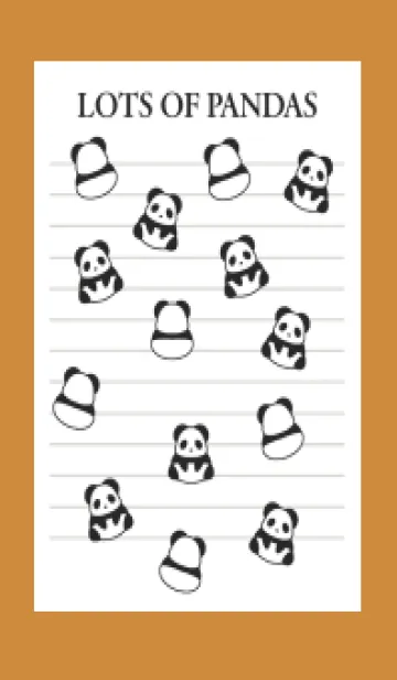 [LINE着せ替え] パンダたくさんノート/ブラウン/オレンジの画像1