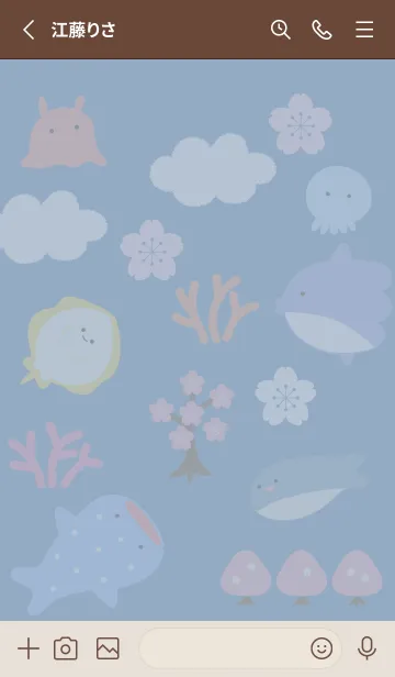 [LINE着せ替え] brown 魚のお花見03_1の画像2