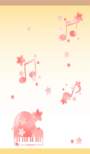 [LINE着せ替え] 春の音楽 薄茶と黄色の画像1