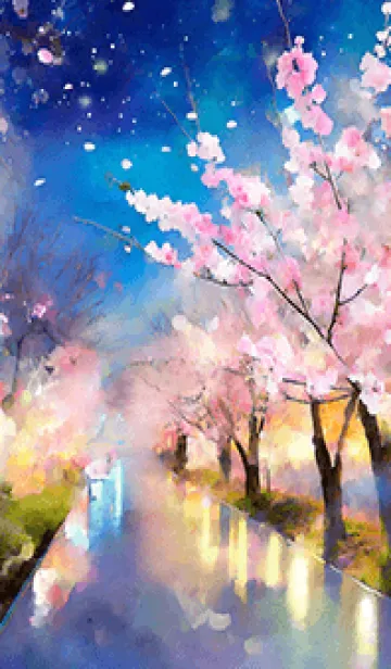 [LINE着せ替え] 美しい夜桜の着せかえ#417の画像1