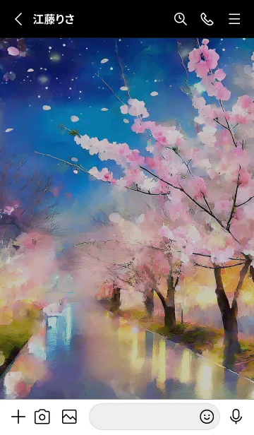 [LINE着せ替え] 美しい夜桜の着せかえ#417の画像2
