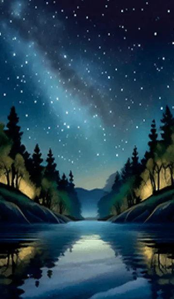 [LINE着せ替え] 綺麗な星空の夜景着せかえ#566の画像1