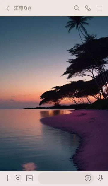 [LINE着せ替え] 夕陽のビーチ U7U9bの画像2