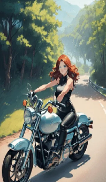 [LINE着せ替え] 重いオートバイを乗る女の子 QKrIgの画像1
