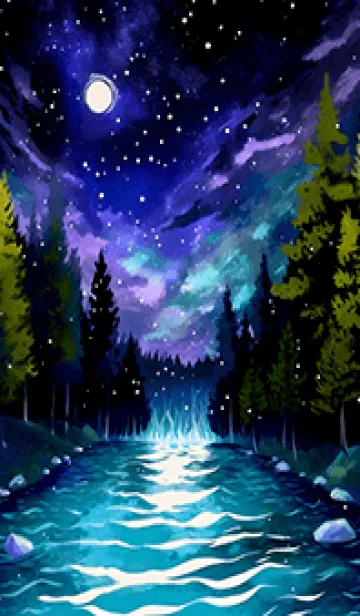 [LINE着せ替え] 綺麗な星空の夜景着せかえ#563の画像1