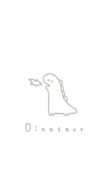[LINE着せ替え] ゆる恐竜 / 白とベージュの画像1