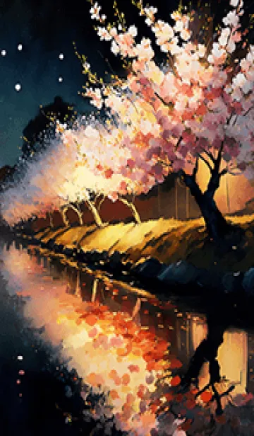 [LINE着せ替え] 美しい夜桜の着せかえ#421の画像1