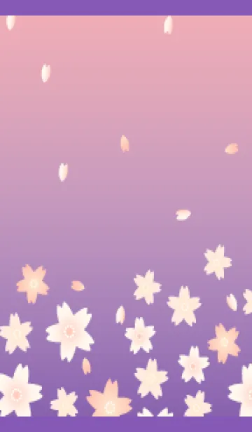 [LINE着せ替え] かわいい桜 紫色の画像1