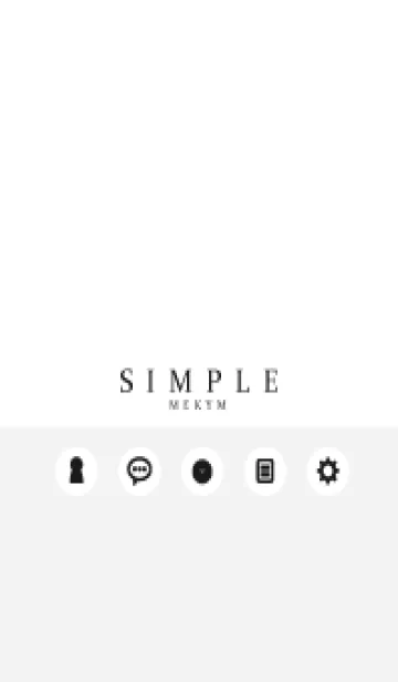 [LINE着せ替え] SIMPLE-ICON WHITE GRAY 21の画像1
