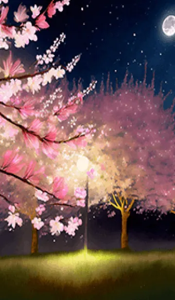 [LINE着せ替え] 美しい夜桜の着せかえ#423の画像1