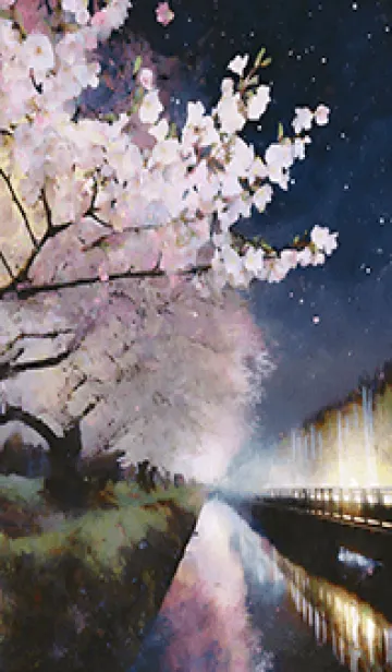 [LINE着せ替え] 美しい夜桜の着せかえ#424の画像1
