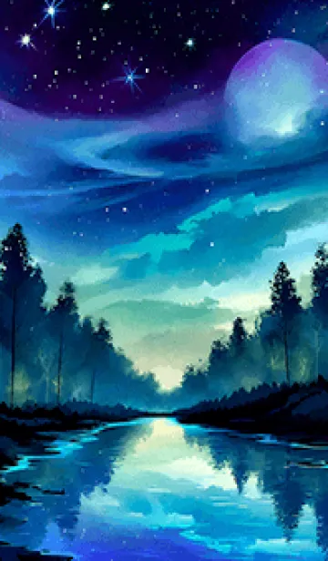 [LINE着せ替え] 綺麗な星空の夜景着せかえ#573の画像1