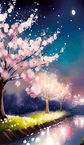 [LINE着せ替え] 美しい夜桜の着せかえ#426の画像1