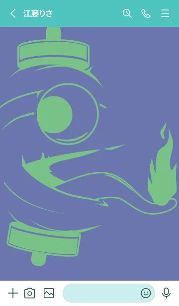 [LINE着せ替え] kabemon-提灯おばけ サルビアブルーの画像2