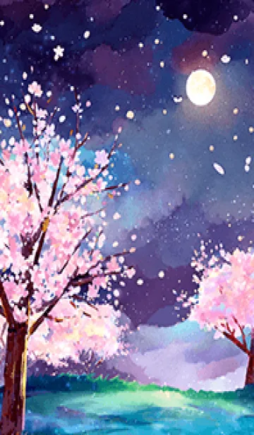 [LINE着せ替え] 美しい夜桜の着せかえ#433の画像1
