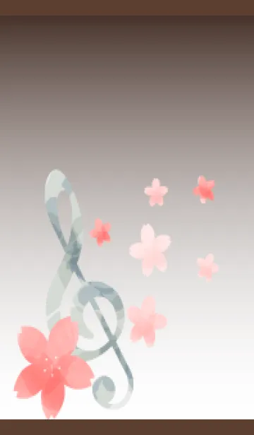 [LINE着せ替え] さくらとト音記号 茶色の画像1