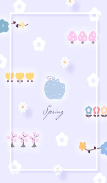 [LINE着せ替え] purple 花模様05_1の画像1