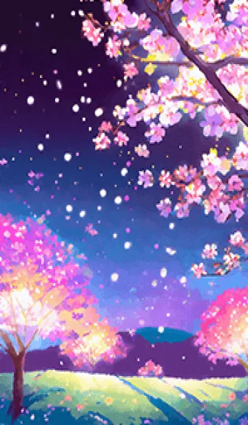[LINE着せ替え] 美しい夜桜の着せかえ#436の画像1