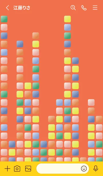 [LINE着せ替え] マットなタイル 赤と黄色の画像2