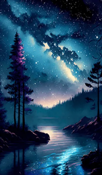 [LINE着せ替え] 綺麗な星空の夜景着せかえ#584の画像1