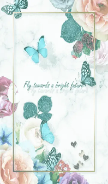 bluegreen 花と蝶06_1の着せ替えメイン画像