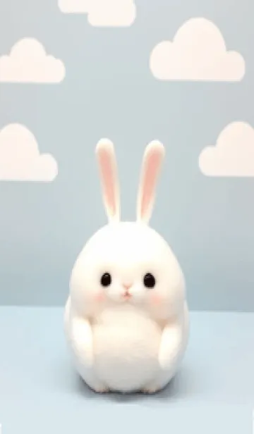 [LINE着せ替え] ふわふわのうさぎ KiX0Nの画像1