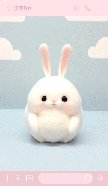 [LINE着せ替え] ふわふわのうさぎ KiX0Nの画像2