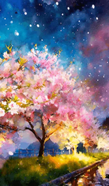 [LINE着せ替え] 美しい夜桜の着せかえ#440の画像1