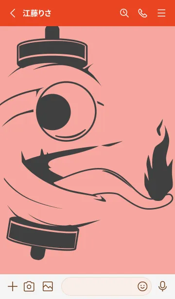 [LINE着せ替え] kabemon-提灯おばけ ディープシェルピンクの画像2