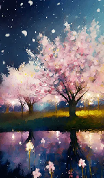 [LINE着せ替え] 美しい夜桜の着せかえ#441の画像1