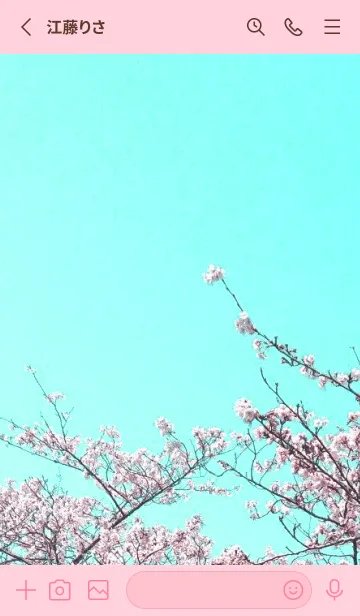 [LINE着せ替え] 幸せ桜と青空の着せかえ/ピンクの画像2