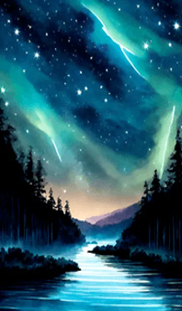 [LINE着せ替え] 綺麗な星空の夜景着せかえ#588の画像1