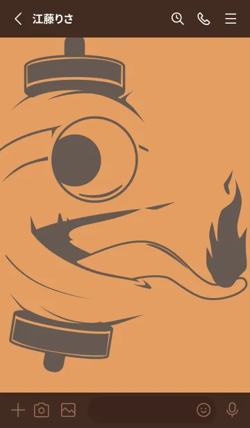 [LINE着せ替え] kabemon-提灯おばけ 小麦色の画像2